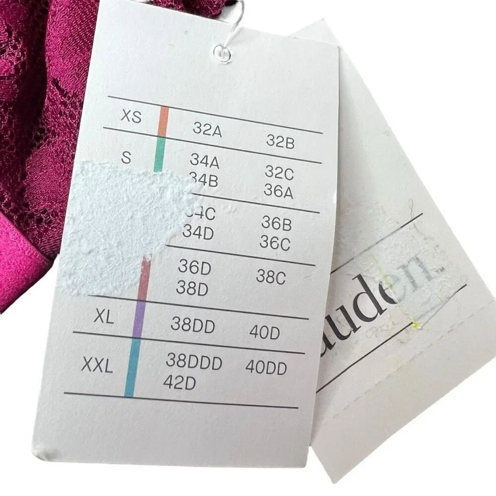 NEW Auden Cherry Pink Women's Lace Bralette Small